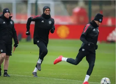  ?? EPA-EFE/PETER POWELL ?? MAN OF THE MOMENT: Marcus Rashford during a training session yesterday. Manchester United will face Sevilla in the Champions League tonight.