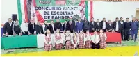  ?? ?? ▮ La escuela José María Uranga de Estancias de San Juan Bautista, se convirtió en la ganadora del Concurso de Escoltas de Bandera, ayer.