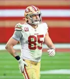  ?? MARK J. REBILAS/USA TODAY SPORTS ?? The 49ers and tight end George Kittle should be back in the Super Bowl mix.