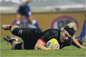  ?? PHOTO: GETTY IMAGES ?? Five more . . . Mitch Karpik, of the Maori All Blacks, scores a try during the test match against the Chile Condores at Estadio San Carlos de Apoquindo in Santiago, Chile yesterday.