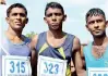  ??  ?? Men First place - D.G.D. Sandaruwan (Center), second plance - S.D.I.L. Pallewela (left) and third place - W.D.P.S. Niroshana (right)