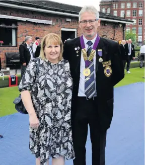  ??  ?? All smiles
President Tommy Docherty and his wife Cathy