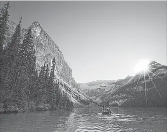  ?? PHOTO COURTESY JIM BYERS TRAVEL ?? People will pay good money for a breath of that fresh Lake Louise air, and Albertans are buying in — at $28.99 a can.