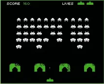  ??  ?? Remember Space Invaders? It might have been clunky, and unlike the one here, it would have been totally monochrome on the ZX80, but it still proved remarkably addictive.