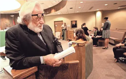  ??  ?? Marvin Ballin, 80, “holds court” in Div. V of Criminal Court between cases in July 2011. DAVE DARNELL/THE COMMERCIAL APPEAL