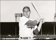  ?? John Rooney / Associated Press ?? Brooklyn Dodgers infielder Gil Hodges poses in New York in 1951. Hodges will be posthumous­ly inducted into the Baseball Hall of Fame on Sunday.