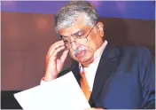  ??  ?? Nilekani at a press conference in Bengaluru on Friday.