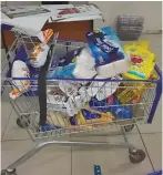  ??  ?? A trolley of weekly groceries for Lautoka Rugby Union players.