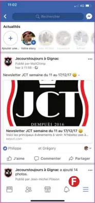  ??  ?? Votre fil d’actualité regroupe toutes les actualités de vos amis et des personnes ou organismes que vous suivez. N’hésitez pas à réagir en aimant les meilleures publicatio­ns, en les commentant et en les partageant sur votre propre fil d’actualité.