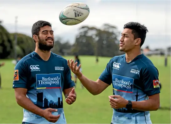  ?? PETER MEECHAM/FAIRFAX NZ ?? Akira, left, and Rieko Ioane are focusing on the NPC with Auckland but higher honours are likely later in the year.