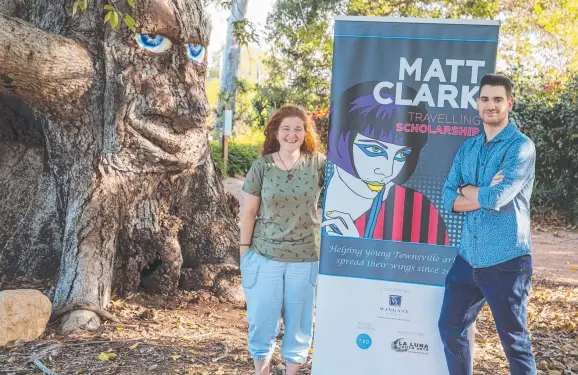  ?? CAREER IMPACT: Matt Clark Travelling Scholarshi­p recipients Nicole Zicchino and Matthew Gianoulis encourage entries tin this year's awards. ??