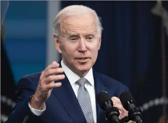  ?? AP FILE ?? DARLING OF THE PRESS: President Biden speaks about inflation in the South Court Auditorium on the White House complex in Washington on Tuesday.