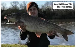  ??  ?? Kaayli Williams’ 17lb 6oz Trent barbel.