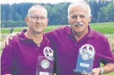  ?? FOTO: VEREIN ?? Die deutschen Doppelmeis­ter im Swingolf der Kategorie Herren 50 bis 65 Jahre: Reiner Pilz (links) und Wolfgang Flachs.