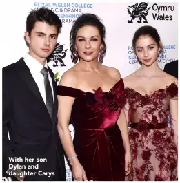  ??  ?? With her son Dylan and daughter Carys