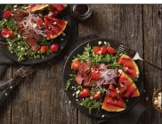  ??  ?? Grilled Steak and Watermelon Salad
Courtesy of Cattlemen’s Beef Board