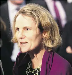  ?? Chris Ratcliff e / Bloom berg ?? Diana Carney, wife of Mark Carney, governor of the Bank of England, is one of those who handed in their resignatio­ns.