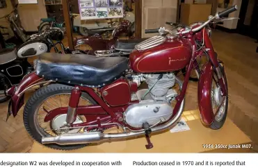  ??  ?? 1956 350cc Junak M07.