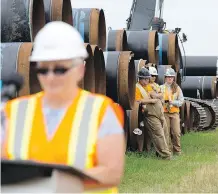  ?? DAVID BLOOM ?? While constructi­on has started in Western Canada for Enbridge Energy’s Line 3 oil pipeline replacemen­t, approval by the state of Minnesota remains on hold until its Public Utilities Commission decides on whether to approve the work, and if so, which...