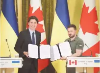  ?? EFE ?? Trudeau y Zelenski firmaron una declaració­n conjunta en Kiev