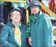  ?? (Pic: Sean Burke) ?? Joan Sweeney and Kitty Boland, members of the Mitchelsto­wn St Patrick’s Day committee, at the viewing platform on Friday.