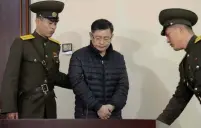  ?? (Reuters) ?? SOUTH KOREA-BORN Canadian pastor Hyeon Soo Lim during his trial in this undated photo from North Korea.