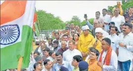  ?? MANOJ DHAKA/HT ?? The BJP kicked off the yatra from Bhiwani’s Behal on Sunday. The two-week yatra aims to inculcate a spirit of patriotism among the younger generation, says the party.