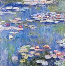  ??  ?? Claude Monet painting from 1916, part of his famed Water Lilies collection, which King writes was produced during a time of upheaval.