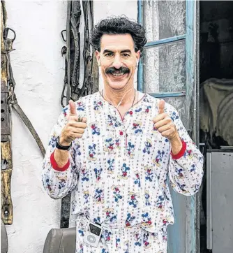  ?? COURTESY OF AMAZON STUDIOS ?? Sacha Baron Cohen plays Kazakh journalist Borat Sagdiyev in the “Borat” sequel.