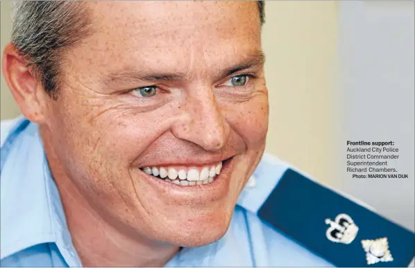  ?? Photo: MARION VAN DIJK ?? Frontline support: Auckland City Police District Commander Superinten­dent Richard Chambers.