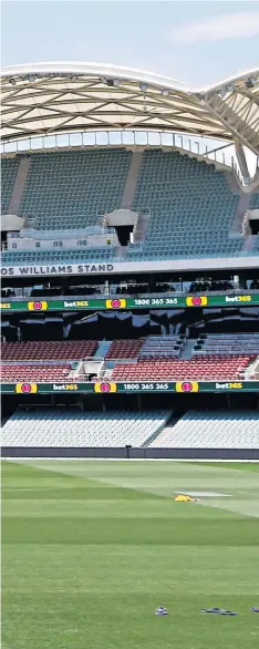  ??  ?? United front: The England squad gather at the Adelaide Oval during their practice session yesterday