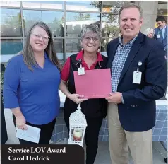  ?? ?? Service LOV Award Carol Hedrick