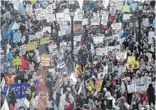  ?? FRANK GUNN THE CANADIAN PRESS FILE PHOTO ?? Hundreds gather in Toronto to protest the government’s changes to Ontario’s autism program in 2019. The province insists it will meet its goal of enrolling 8,000 kids into the revamped autism program by the end of the fall.