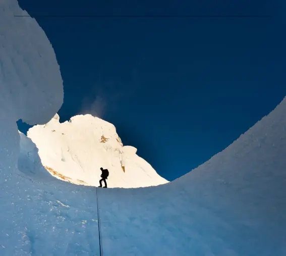  ??  ?? above Chris Willie climbing in the Cerro Torre mountain of South America’s southern Patagonian ice field the month he died. photo courtesy o f Quentin Roberts