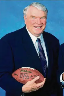  ?? Aaron Rapoport/ Associated Press 1998 ?? The NFL says the Thanksgivi­ng tribute to former announcer and Raiders coach John Madden will be an annual event.