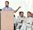 ?? ?? Congress leader Rahul Gandhi addresses a ‘Satyagrah’ against the ‘Agnipath’ scheme, in New Delhi