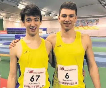  ??  ?? Sibling rivalry Matt (left) and Tom earlier this year at the UK Indoor Combined Events