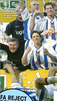  ??  ?? GOOD TIMES: Whitley Bay celebrate their FA Vase triumph in 2002