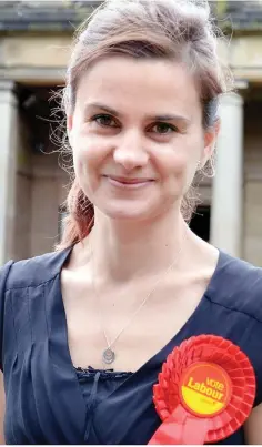  ??  ?? Murdered: Former Batley and Spen Labour MP Jo Cox