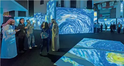  ??  ?? Visitors experience the sensation of walking right into Van Gogh paintings — a feeling that is enchanting, entertaini­ng and educationa­l.
