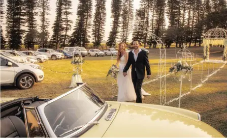  ??  ?? DRIVE-IN style weddings during lockdown at Collisheen Estate, in Ballito, on the Kwazulu-natal North Coast, are set to become an in-thing as couples exchange vows before their guests who will view the nuptials from their cars.