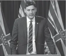  ?? CHAD HIPOLITO/THE CANADIAN PRESS ?? B.C. Attorney General David Eby says the province’s primary response to a new law allowing Alberta to control the flow of oil out of province will be to file an immediate injunction.