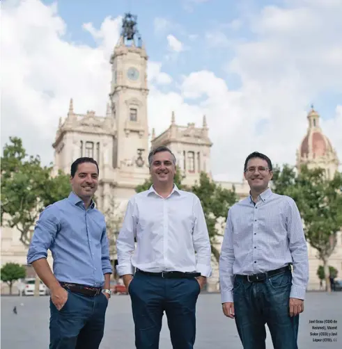  ?? EE ?? Javi Grau (COO de Kenmei), Vicent Soler (CEO) y Javi López (CTO).