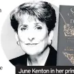  ??  ?? June Kenton in her prime and her new book, right