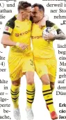  ?? Foto: dpa ?? Erfolg macht Freunde: Paco Alcácer (rechts) und Torschütze Jacob Bruun Larsen.