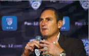  ?? D. ROSS CAMERON — THE ASSOCIATED PRESS FILE ?? Pac-12 Commission­er Larry Scott speaks to reporters on Oct. 7, 2019.
