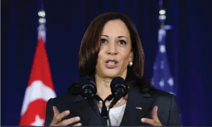  ?? Evelyn Hockstein/AFP/Getty Images ?? US vice president Kamala Harris criticised China in Singapore before departing for Vietnam on the second leg of her Asia trip. Photograph: