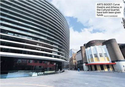  ??  ?? ARTS BOOST: Curve theatre and Athena, in the Cultural Quarter, have both been given funds