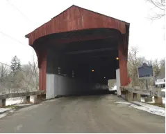  ?? ?? The West Montrose covered bridge is featured in a new promotiona­l video by the Grand Watershed Trails Network.