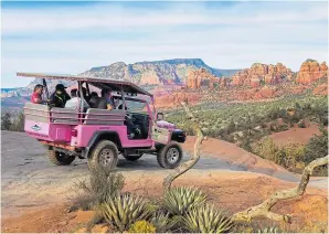  ??  ?? THINK PINK: An off-road Jeep tour is one of the best ways to take in the desert sights